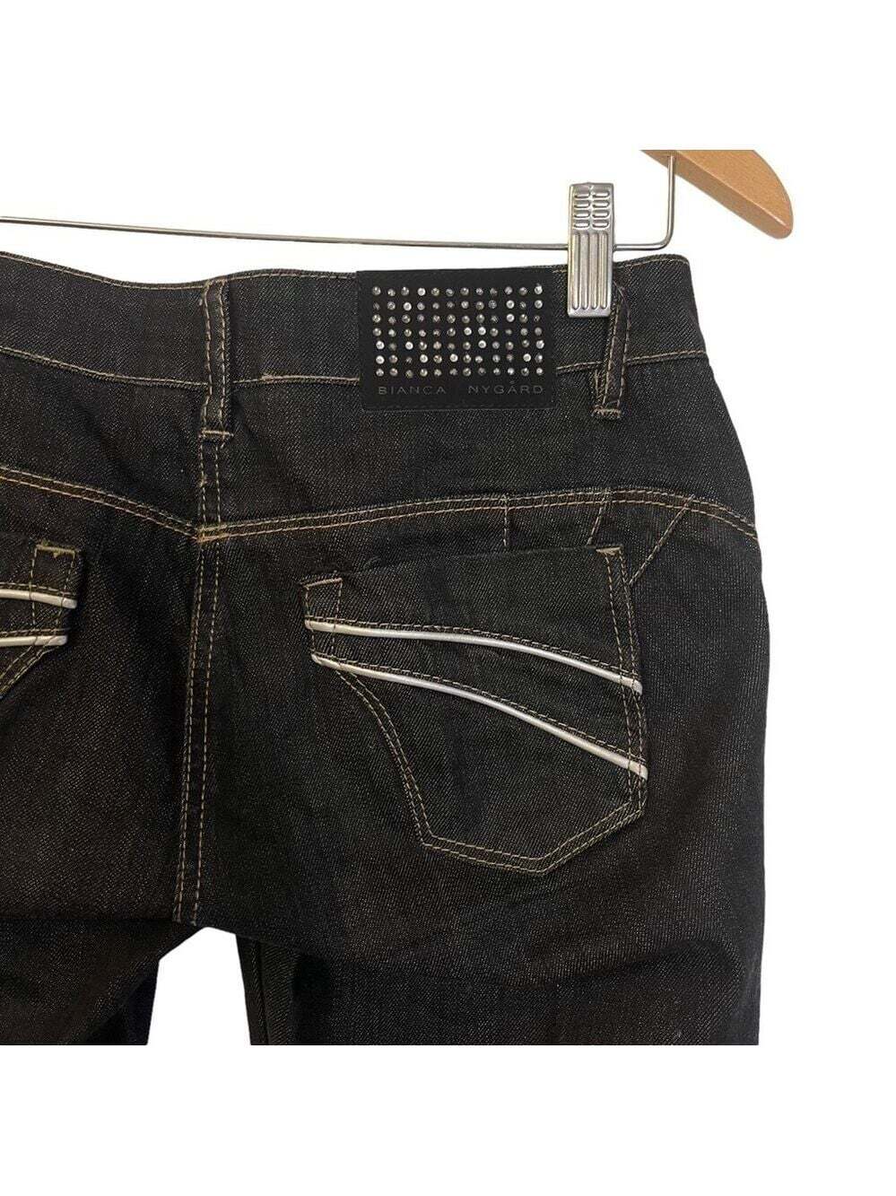 Bianca Nygard Black Skinny Jeans With Crystals Petite Size 6 - Picture 11 of 16